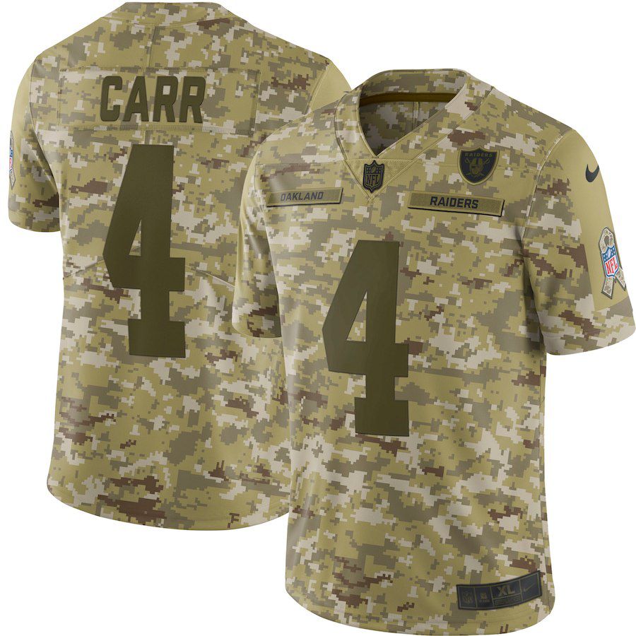 Men Okaland Raiders #4 Carr Nike Camo Salute to Service Retired Player Limited NFL Jerseys->carolina panthers->NFL Jersey